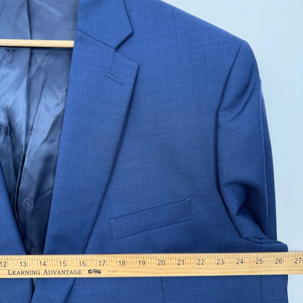 Lauren Ralph Lauren Mens 52R Blue 100% Wool Natural Stretch Blazer Sport Coat